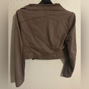 Cute asymmetrical zip dusty mauve jacket